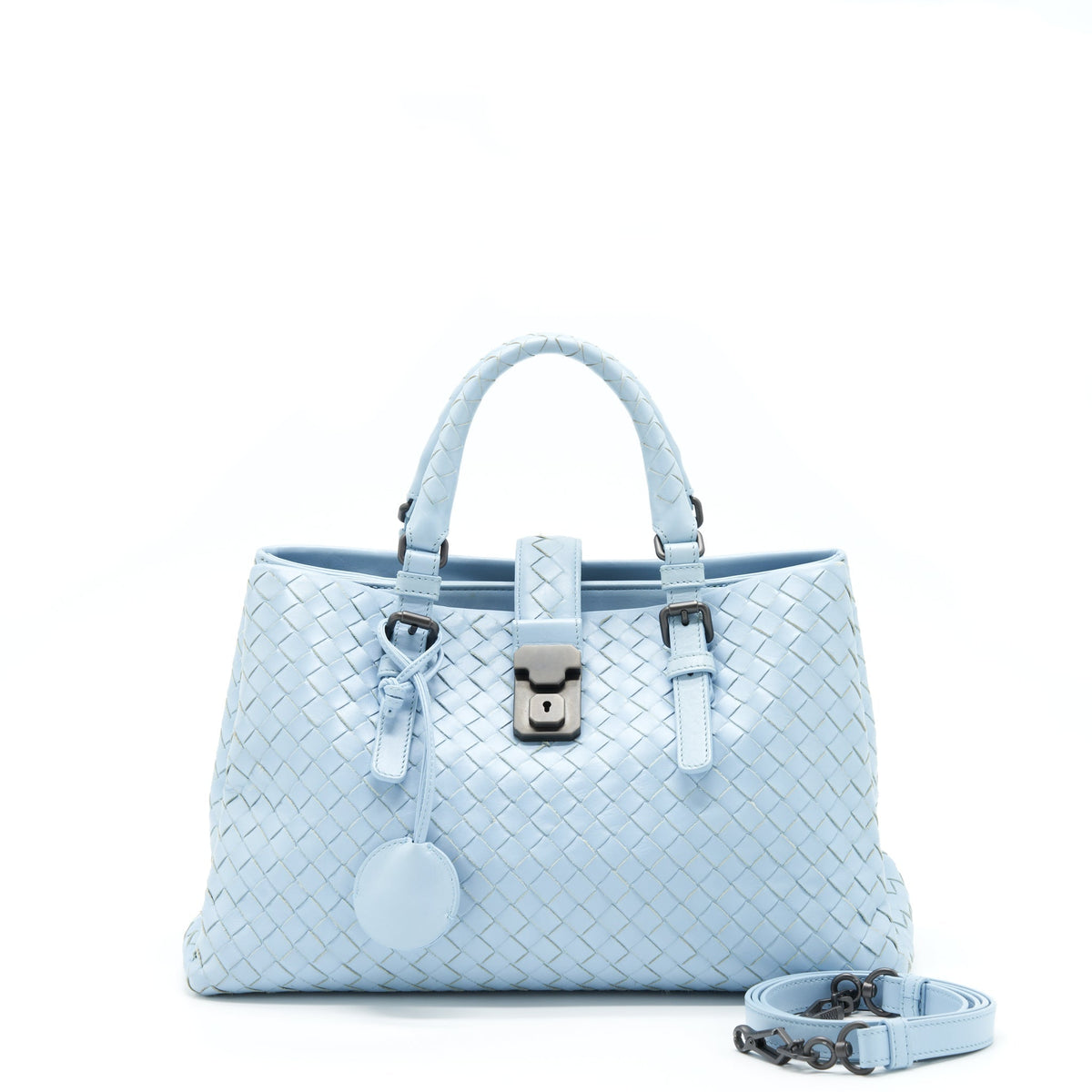 BOTTEGA VENETA ROMA TOTE BAG LAMBSKIN LIGHT BLUE
