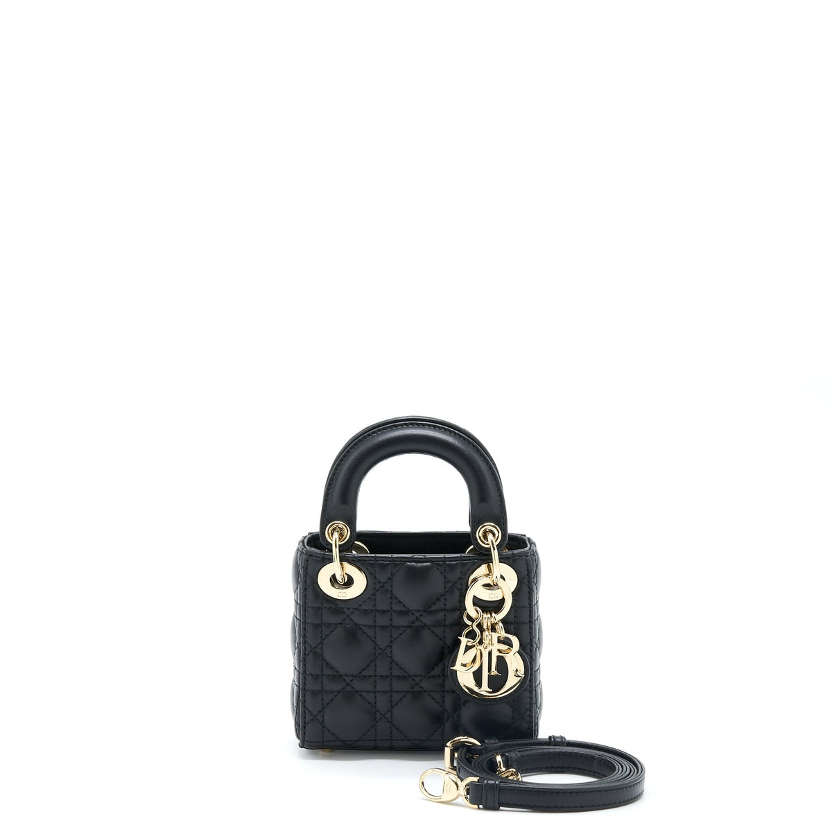 DIOR MICRO LADY DIOR LAMBSKIN BLACK GHW