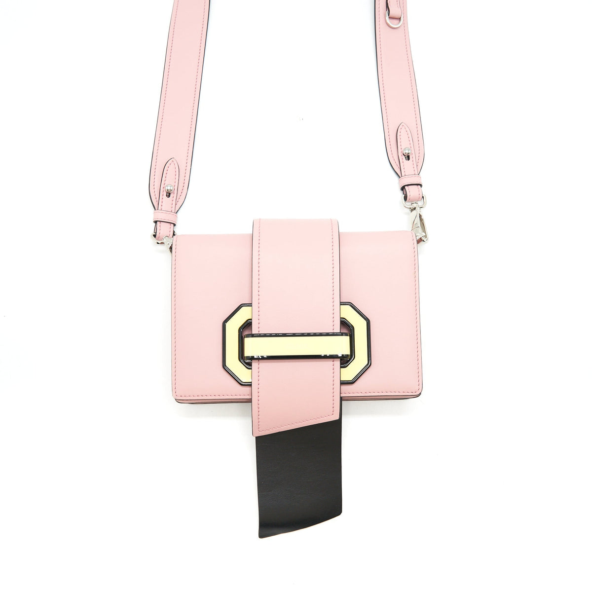 PRADA PLEX RIBBON BAG WITH CITY CALFSKIN PINK
