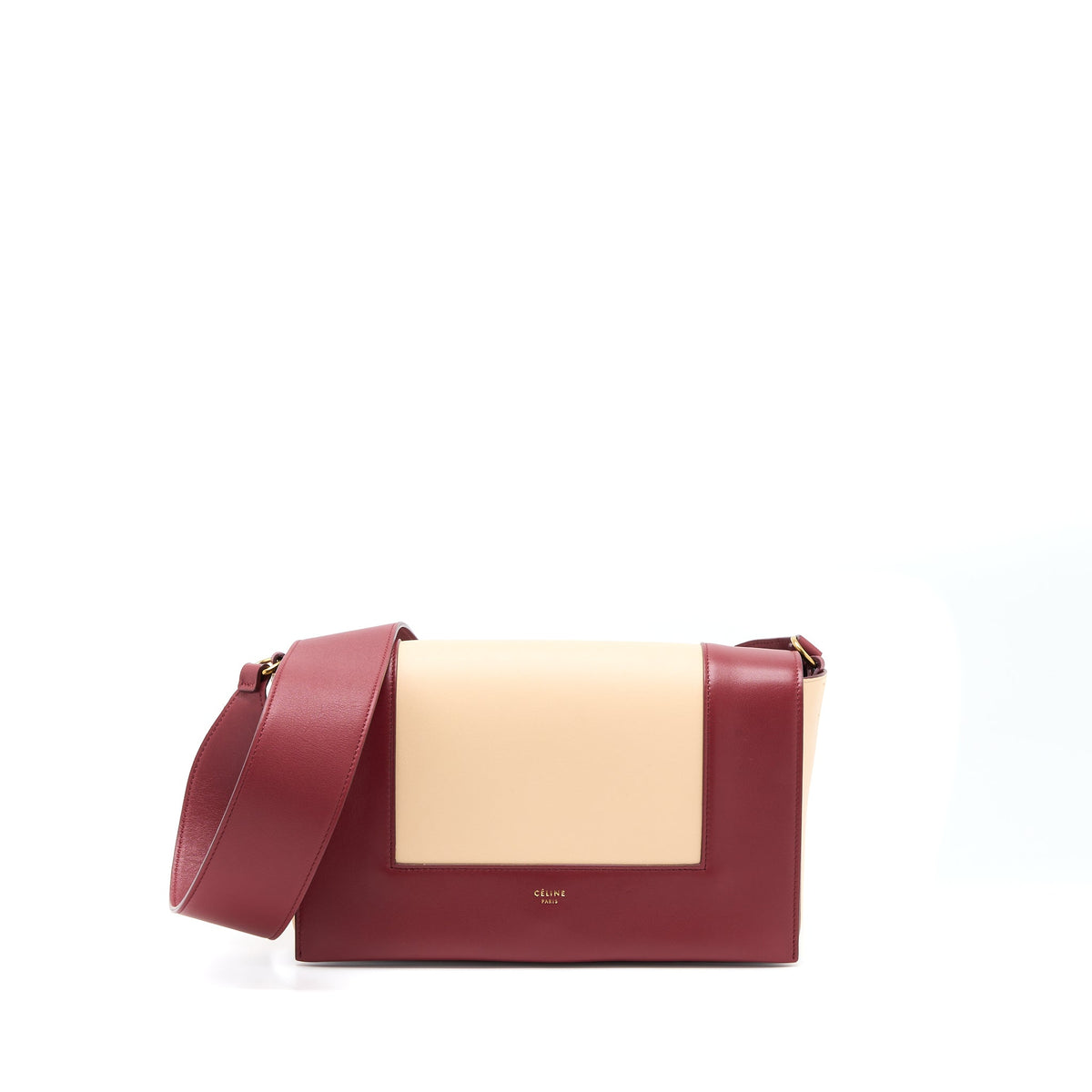 CELINE FRAME BAG CALFSKIN RUBY/NUDE GHW