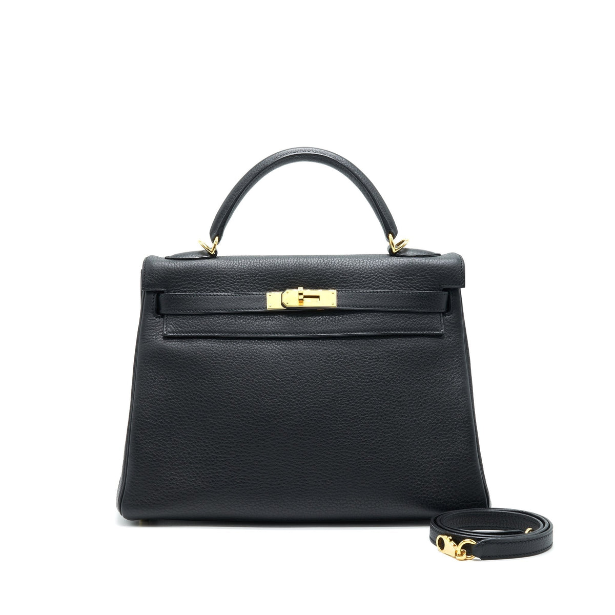 HERMES KELLY 32 BLACK GHW