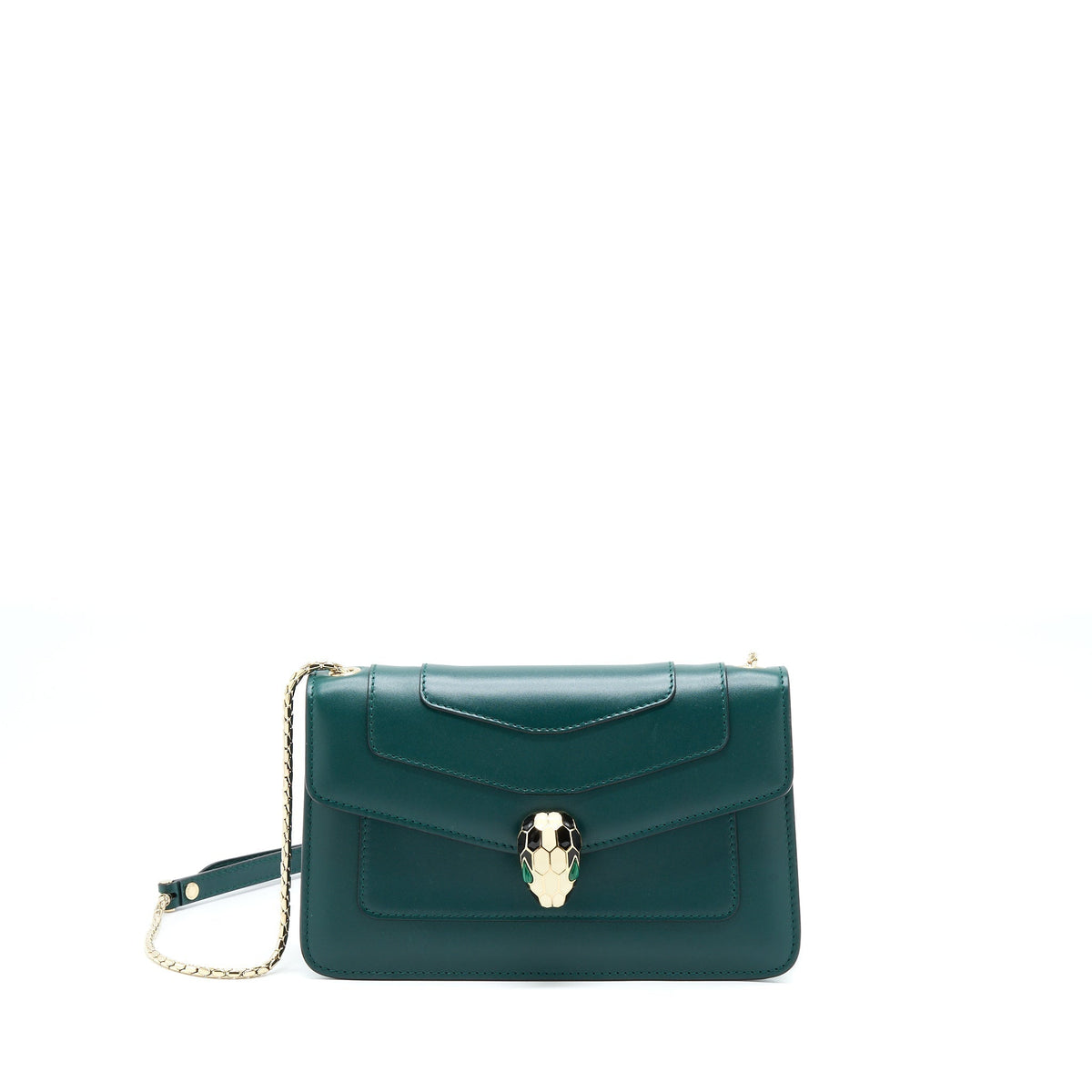 BVLGARI SERPENTI FOREVER CHAIN BAG CALFSKIN GREEN LGHW