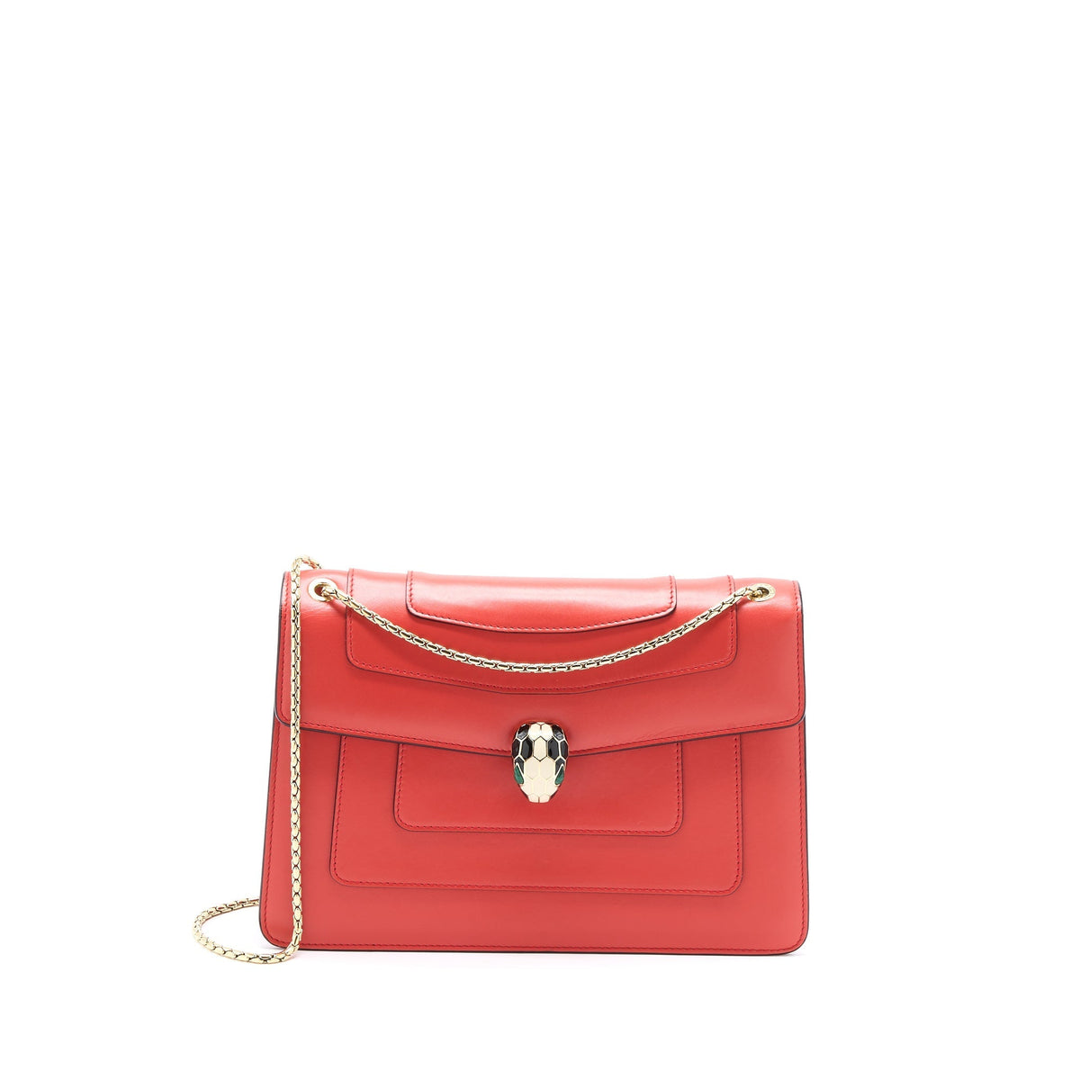 BVLGARI SERPENTI FOREVER SHOULDER BAG CALFSKIN RED LGHW