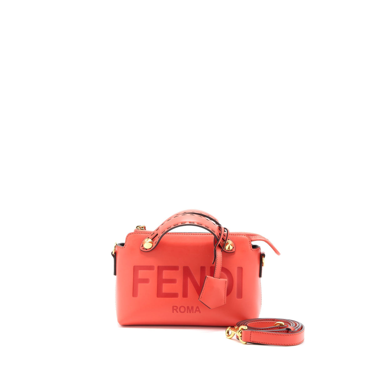FENDI BY THE WAY MINI CALFSKIN RED/ORANGE GHW