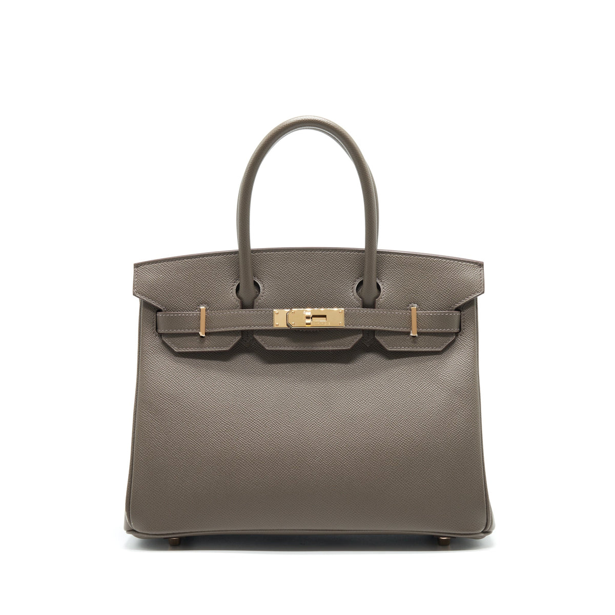 HERMES BIRKIN 30 8F GRIS ETAIN EPSOM LEATHER RGHW