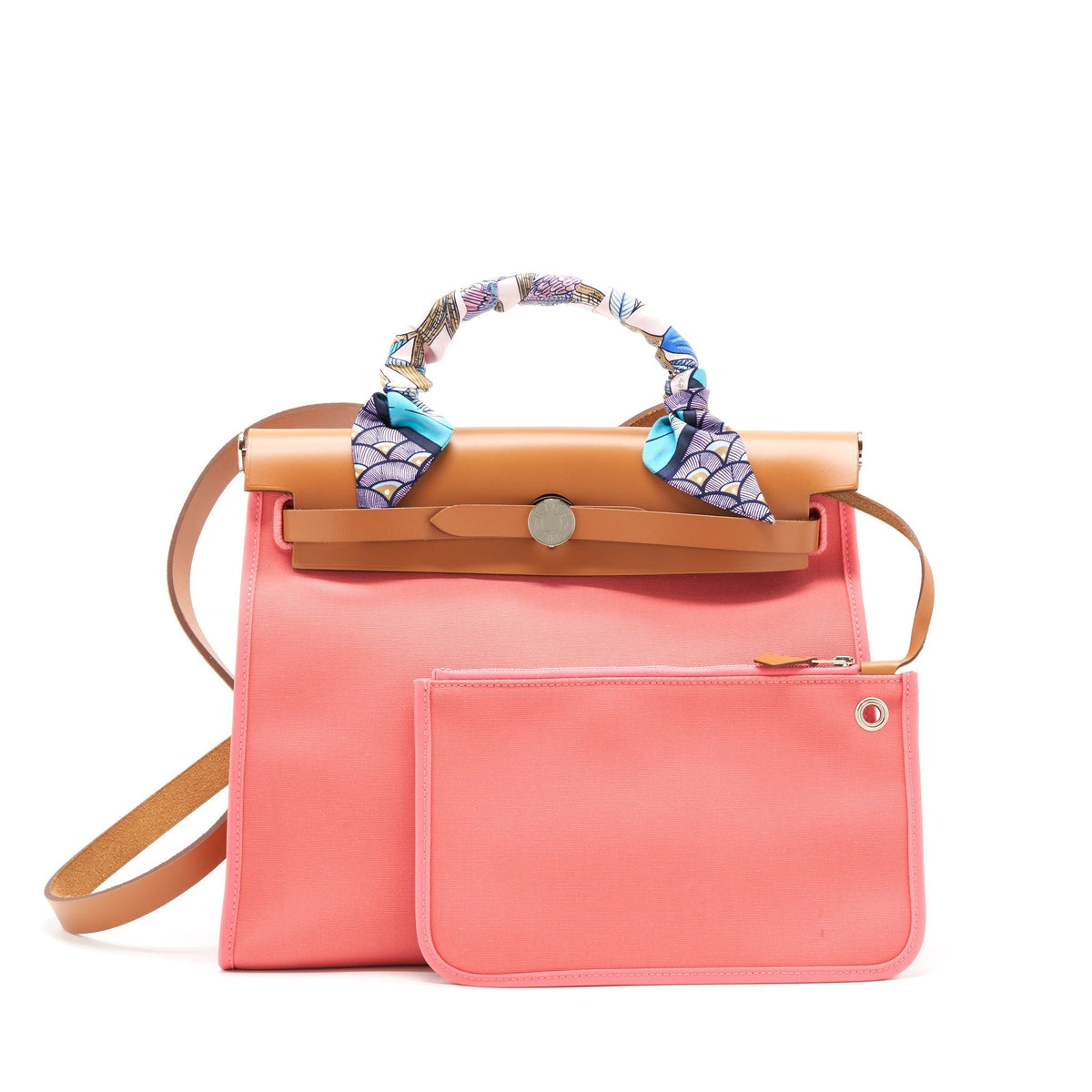 HERMES HERBAG 31 ZIP BAG ROSE AZALEE SHW