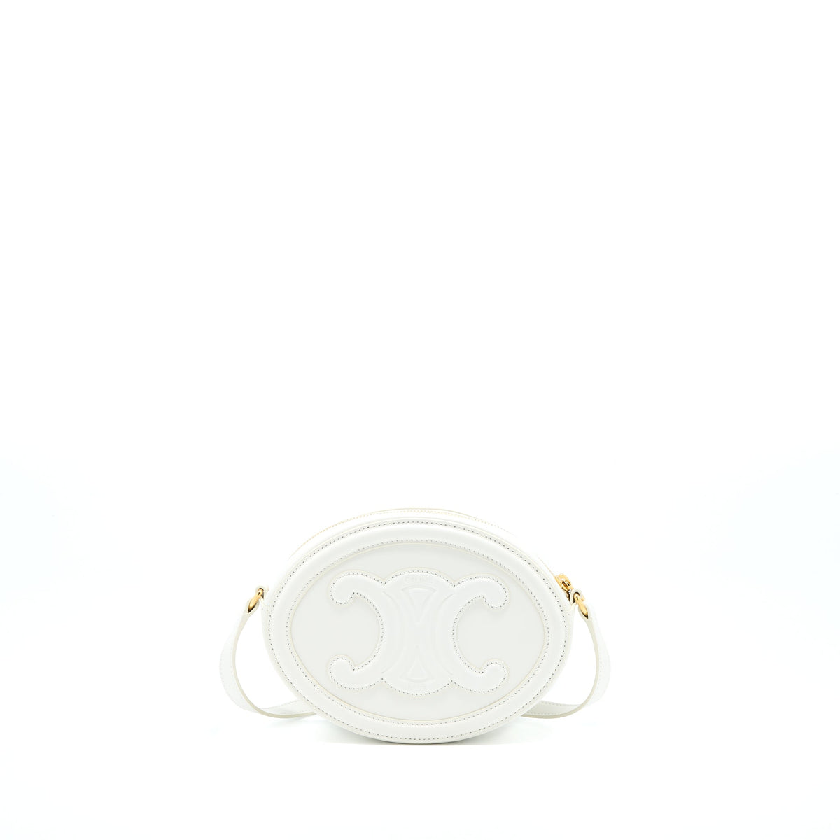 CELINE OVAL BAG CUIR TRIUMPHED CALFSKIN WHITE GHW