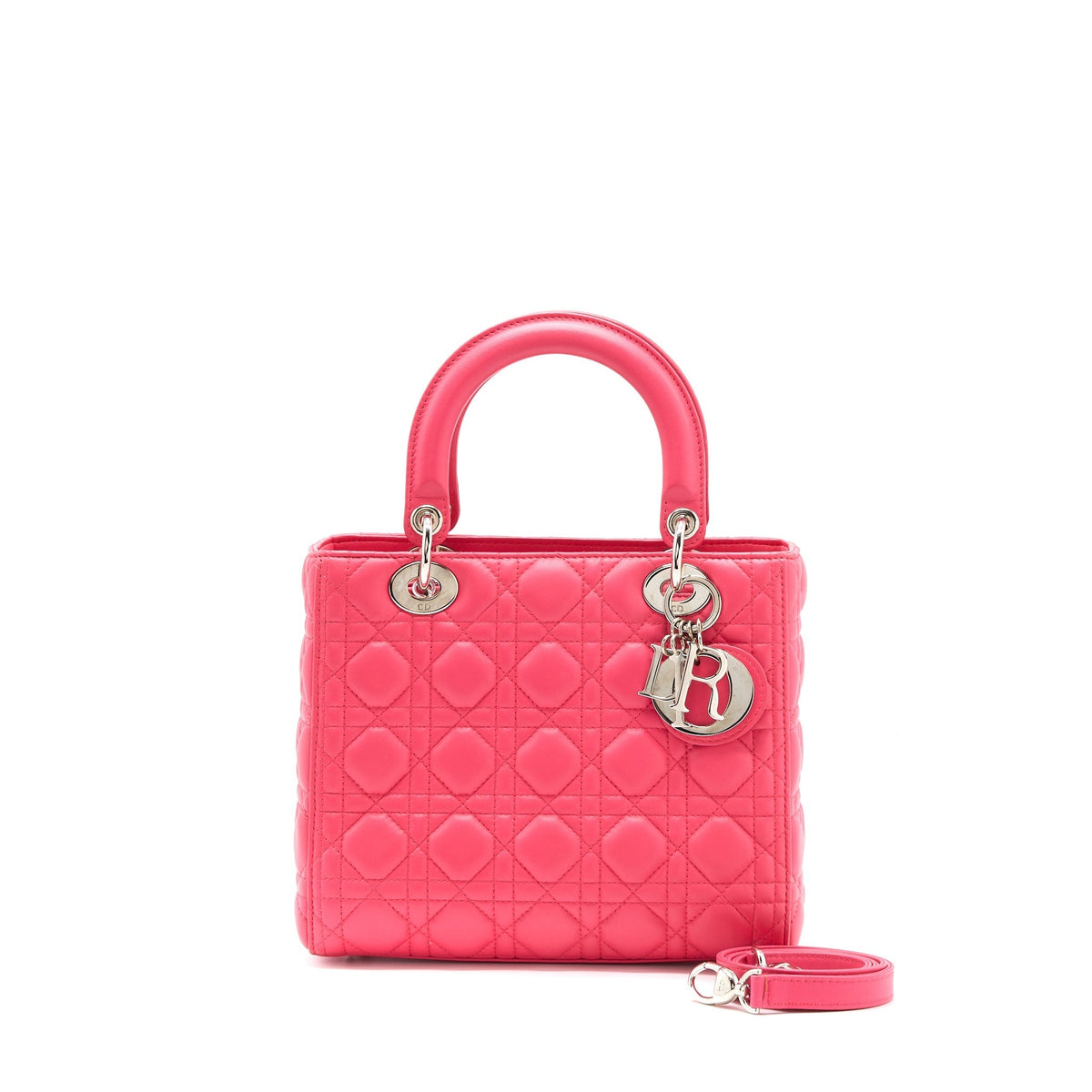 DIOR MEDIUM LADY DIOR LAMBSKIN PINK SHW