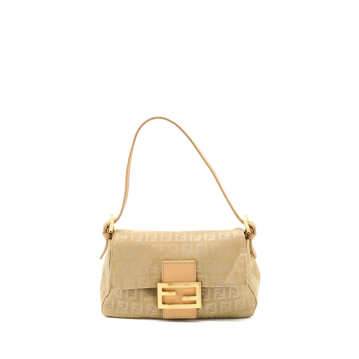 FENDI MINI MAMMA BAGUETTE CANVAS BEIGE GHW