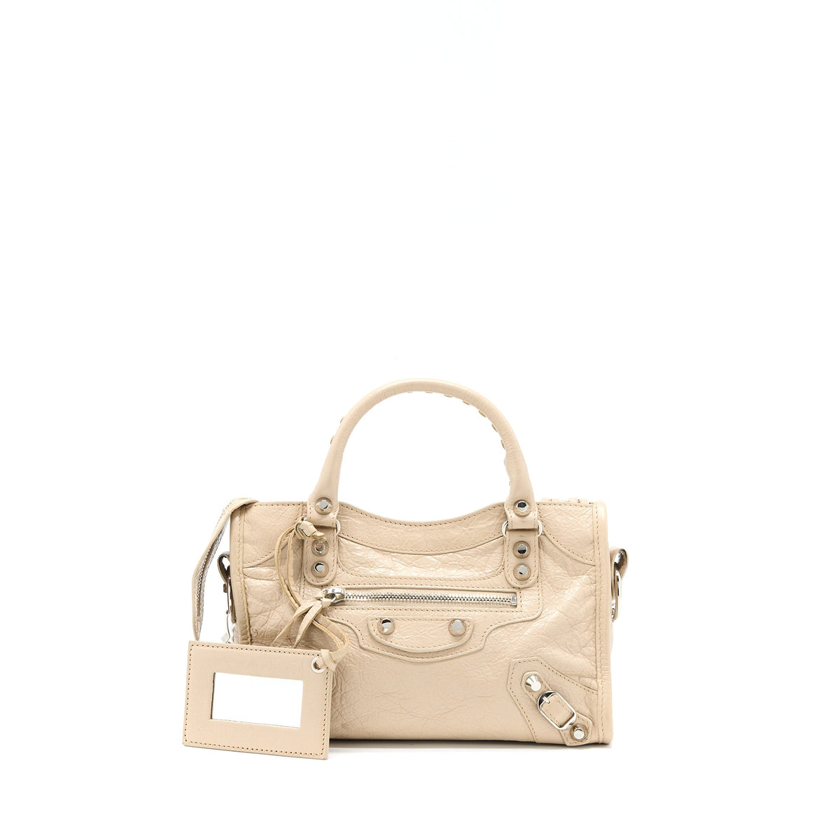 BALENCIAGA MINI CITY BAG BEIGE SHW