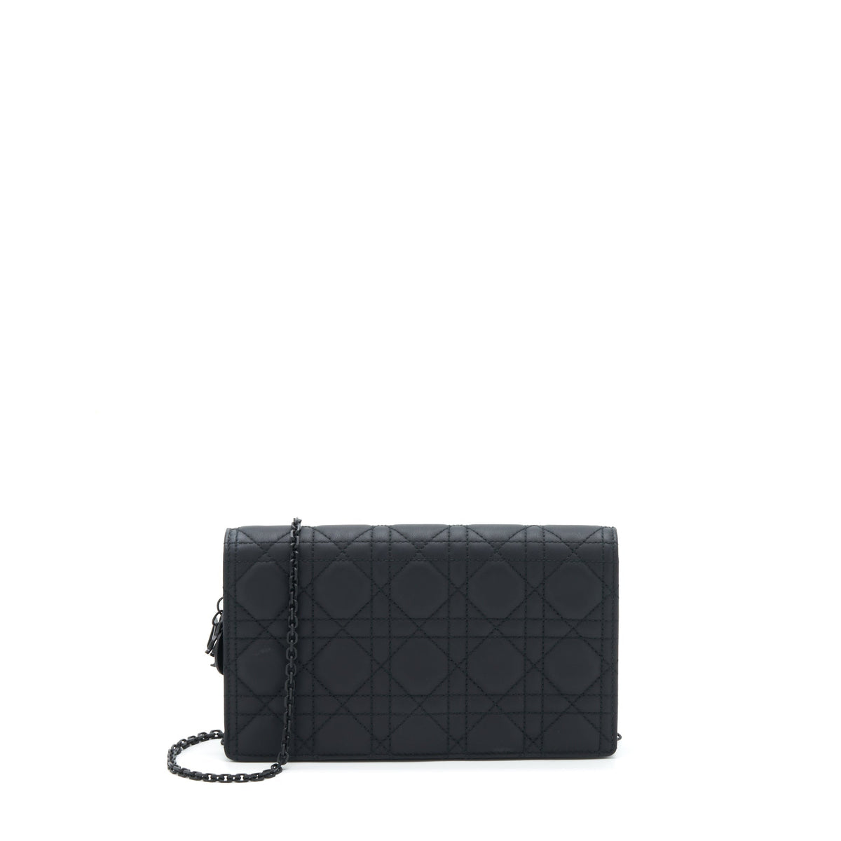 DIOR LADY DIOR POUCH ULTRAMATTE CANNAGE CALFSKIN BLACK HARDWARE