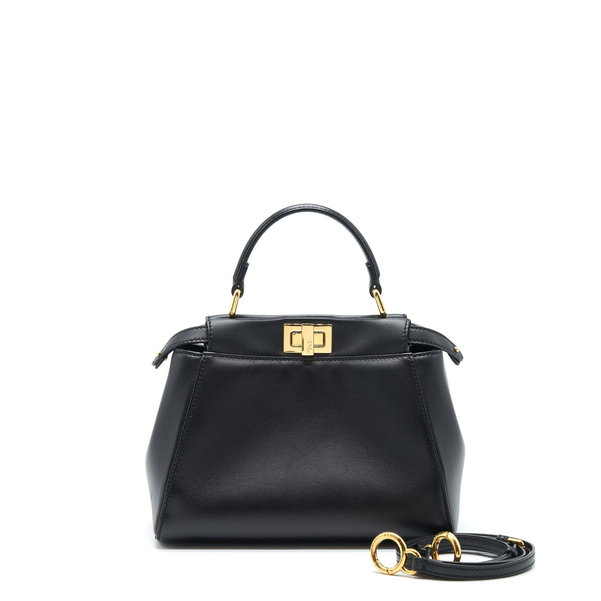 FENDI MINI PEEKABOO LAMBSKIN BLACK GHW