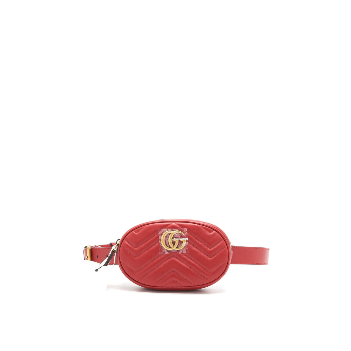 GUCCI SIZE85 GG MARMONT LEATHER BELT BAG RED