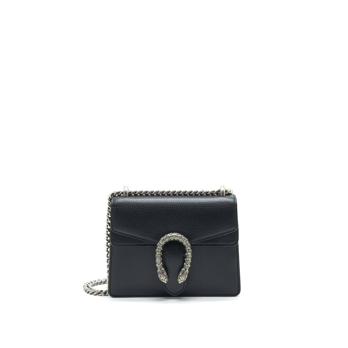 GUCCI BLACK LEATHER DIONYSUS MINI BAG WITH SHW
