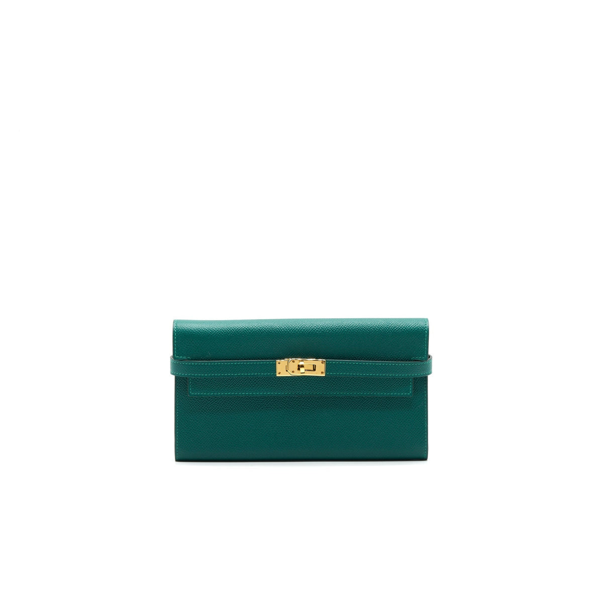 HERMES KELLY LONG WALLET Z6 MALACHITE EPSOM GHW