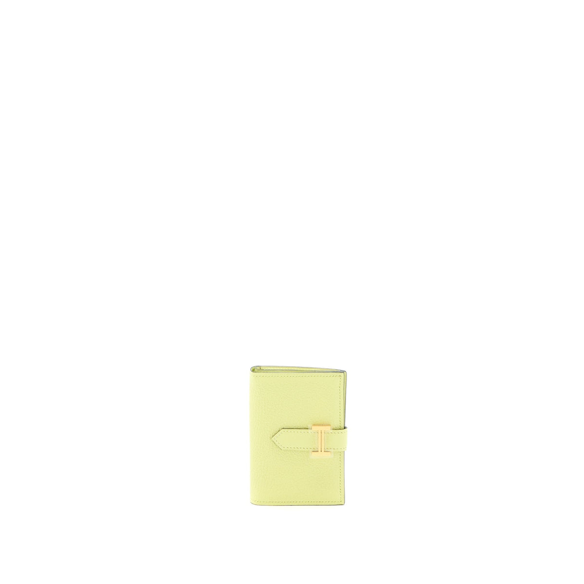 HERMES BEARN COMPACT WALLET CHEVRE MYSORE R9 JAUNE BOURGE GHW