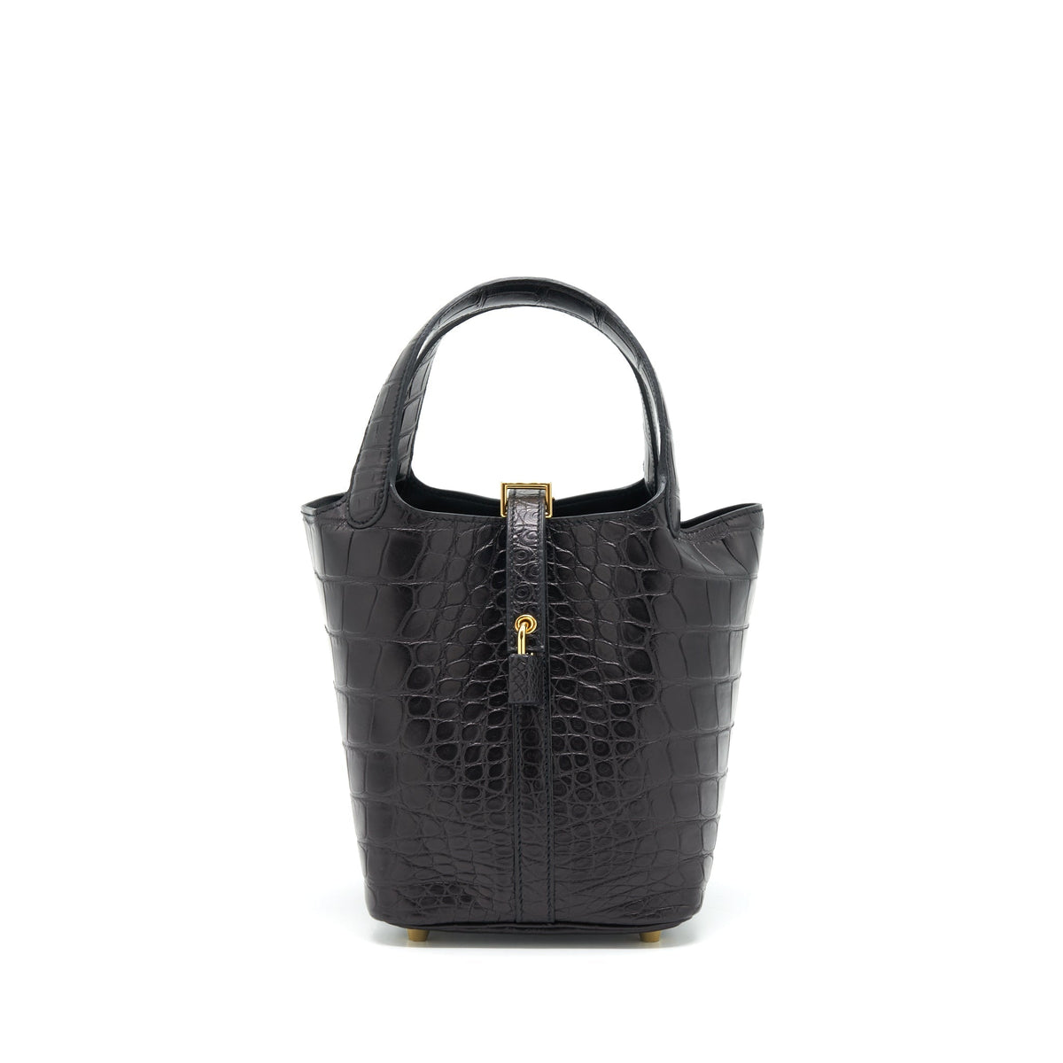 HERMES PICOTIN 18 LOCK BAG ALLIGATOR MATT BLACK GHW