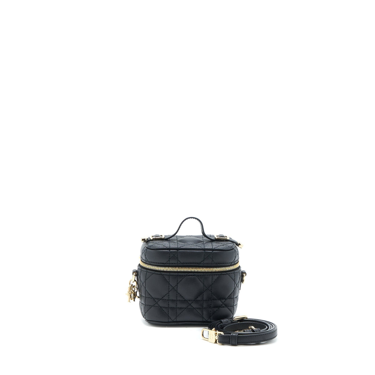 DIOR MICRO LADY DIOR VANITY CASE LAMBSKIN BLACK LGHW