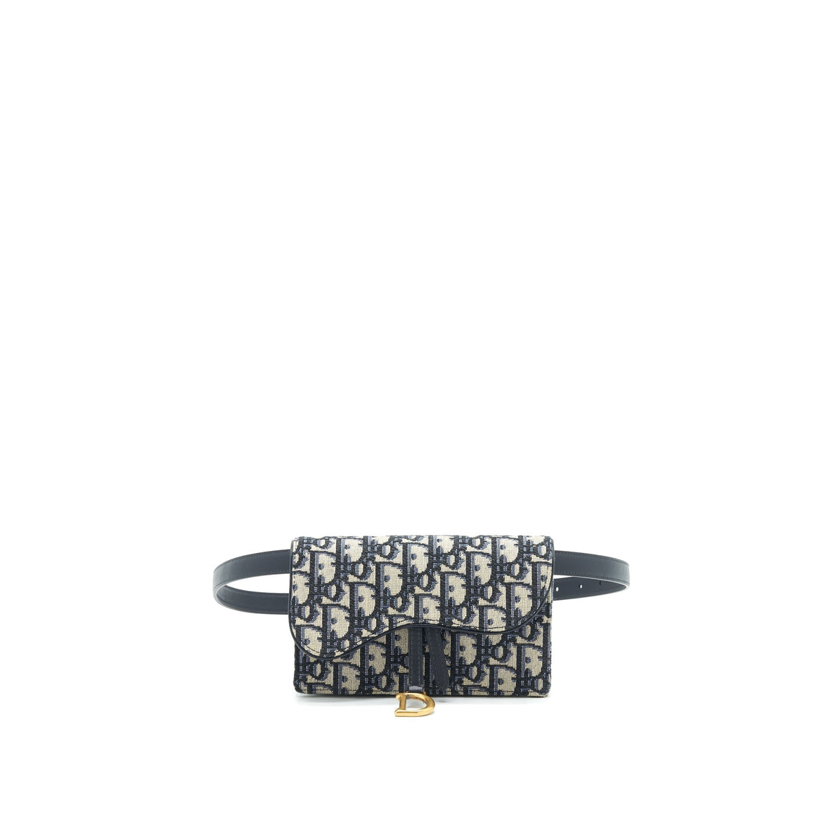 DIOR SADDLE BELT POUCH BLUE OBLIQUE JACQUARD