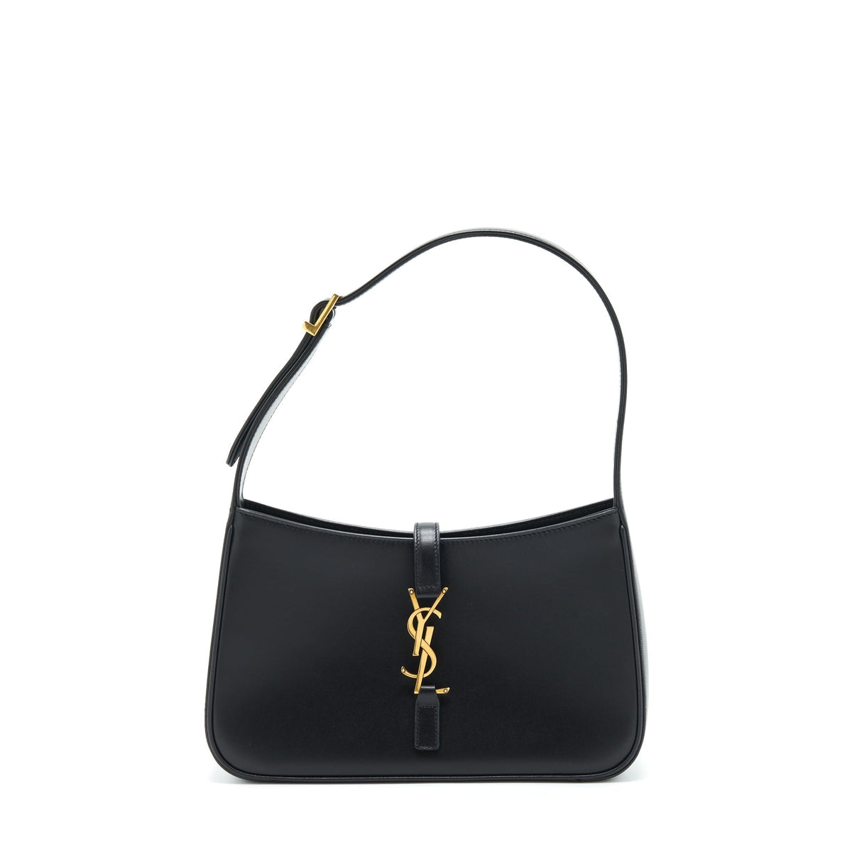 SAINT LAURENT/YSL LE5 A7 HOBO BAG SMOOTH CALFSKIN BLACK GHW