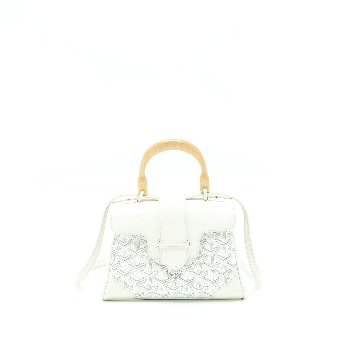 GOYARD SAIGON MINI GOYARDINE CANVAS WHITE SHW