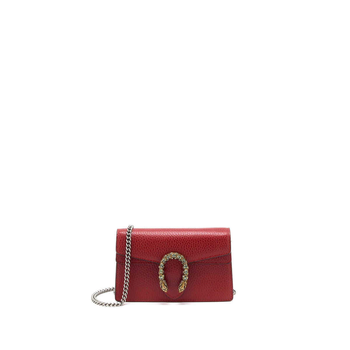 GUCCI SUPER MINI DIONYSUS CALFSKIN RED RUTHENIUM SHW