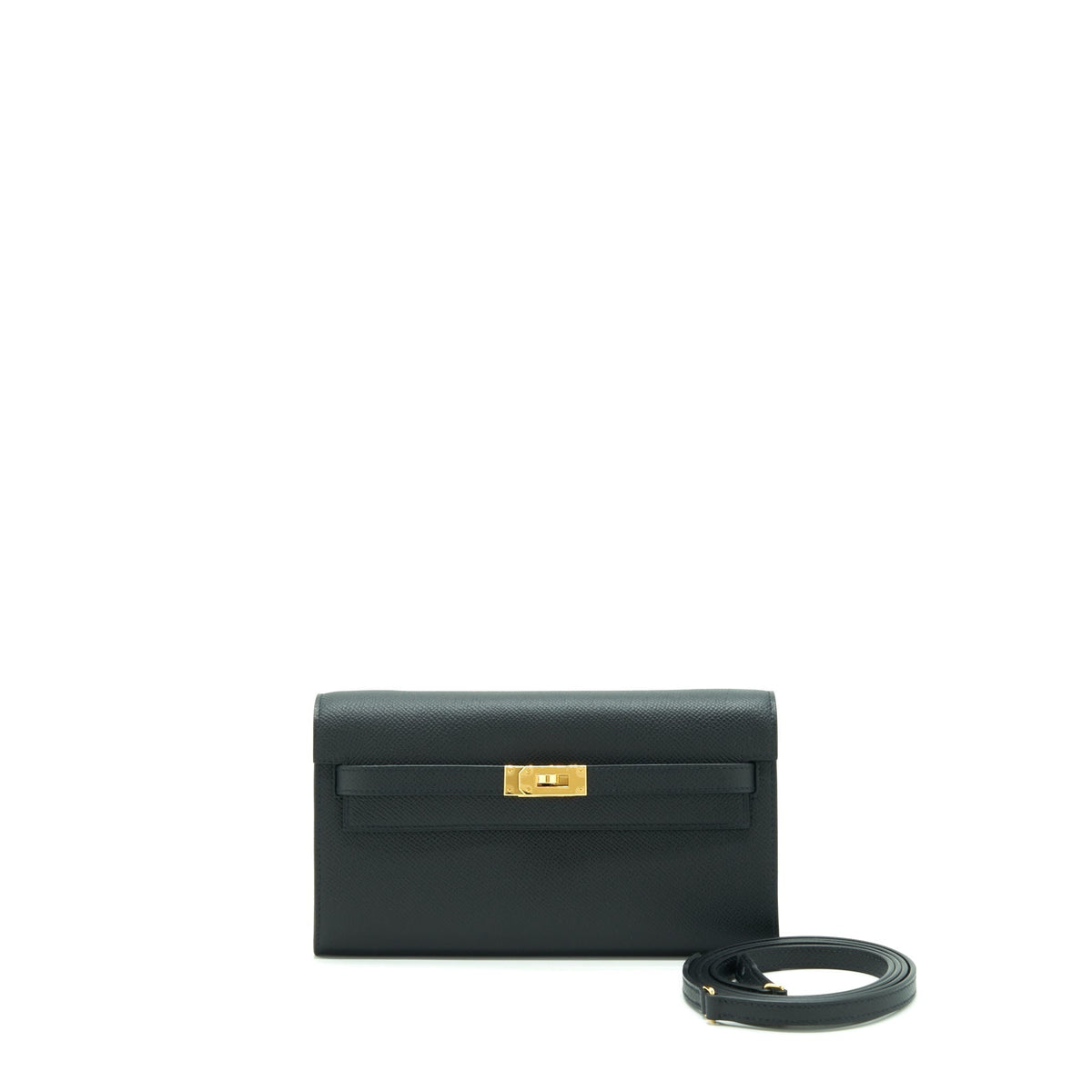 HERMES KELLY CLASSIQUE TO GO WALLET EPSOM BLACK GHW
