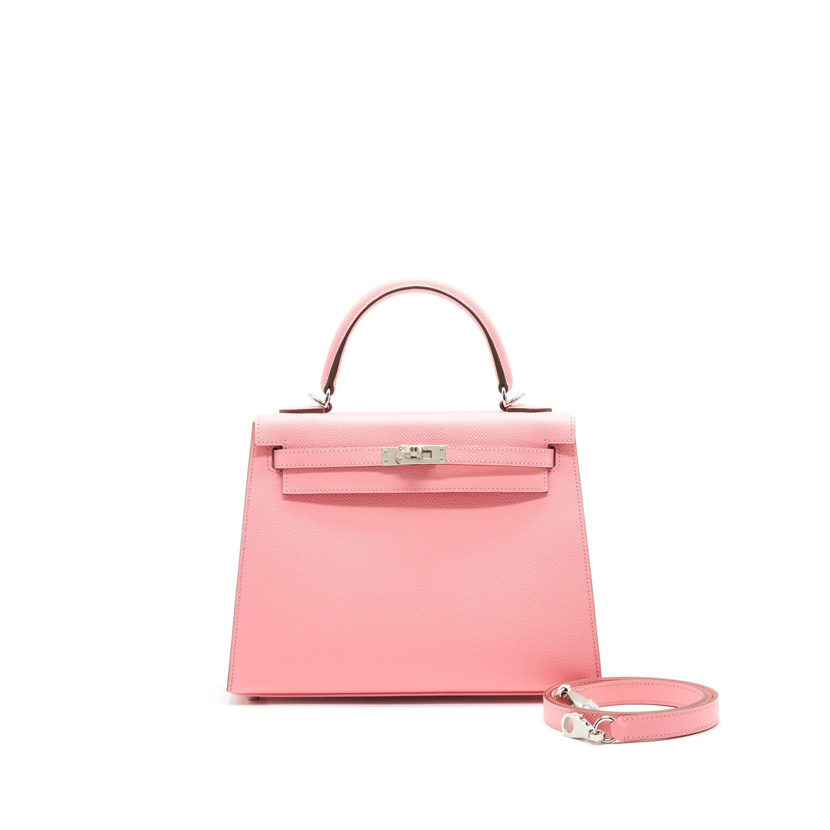 HERMES KELLY 25 EPSOM LEATHER ROSE CONFETTI SHW