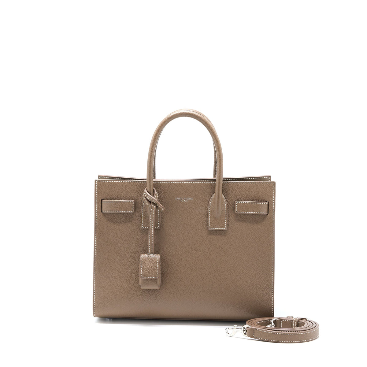 SAINT LAURENT SAC DE JOUR CALFSKIN TAUPE SHW