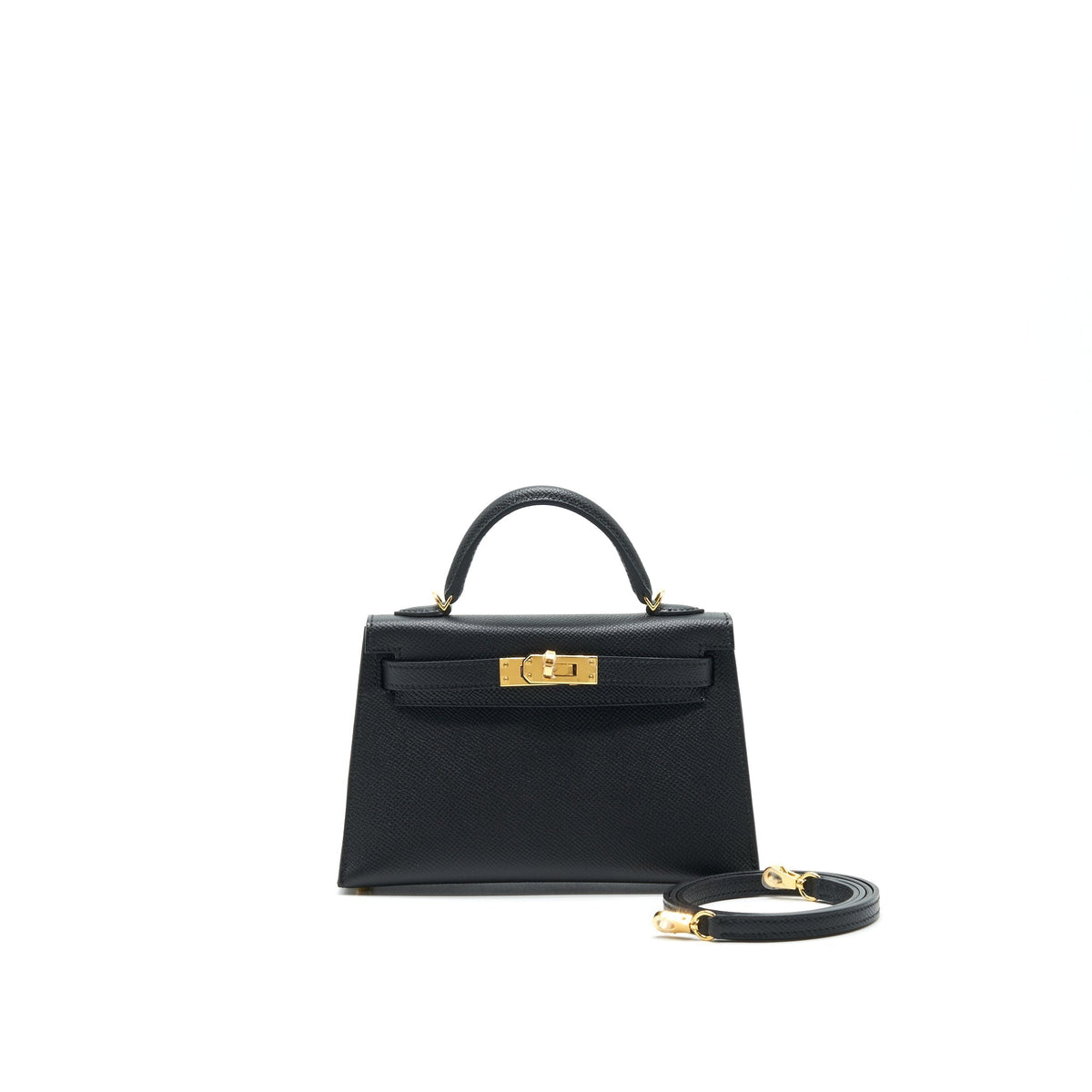 HERMES MINI KELLY Ⅱ EPSOM BLACK GHW