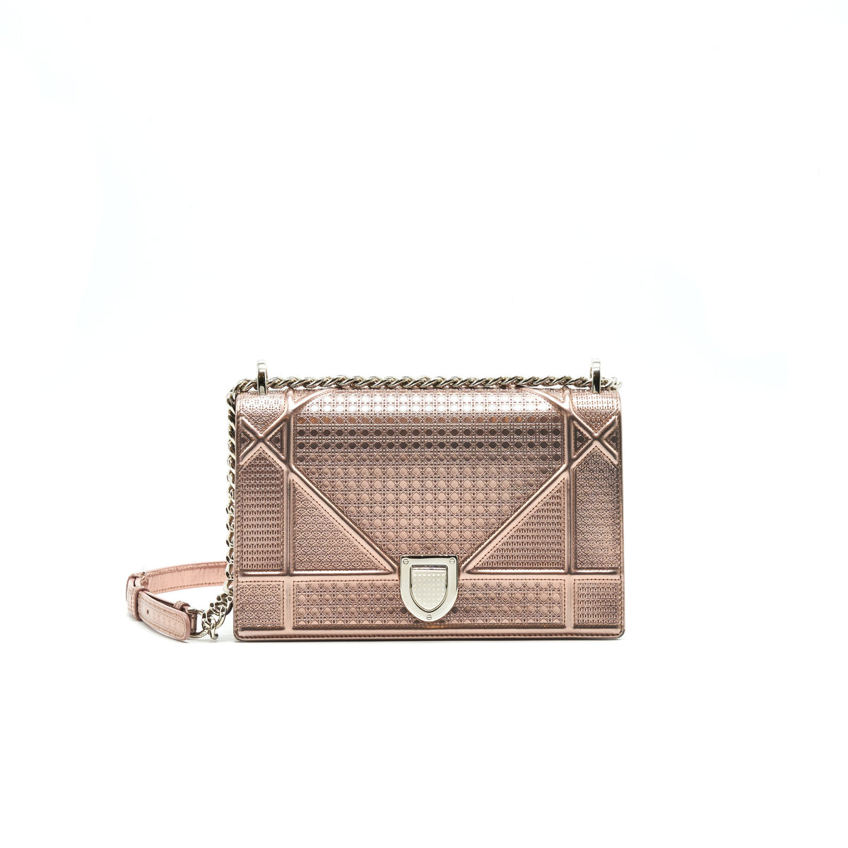 CHRISTIAN DIOR DIORAMA MEDIUM METALLIC PINK GOLD SHW