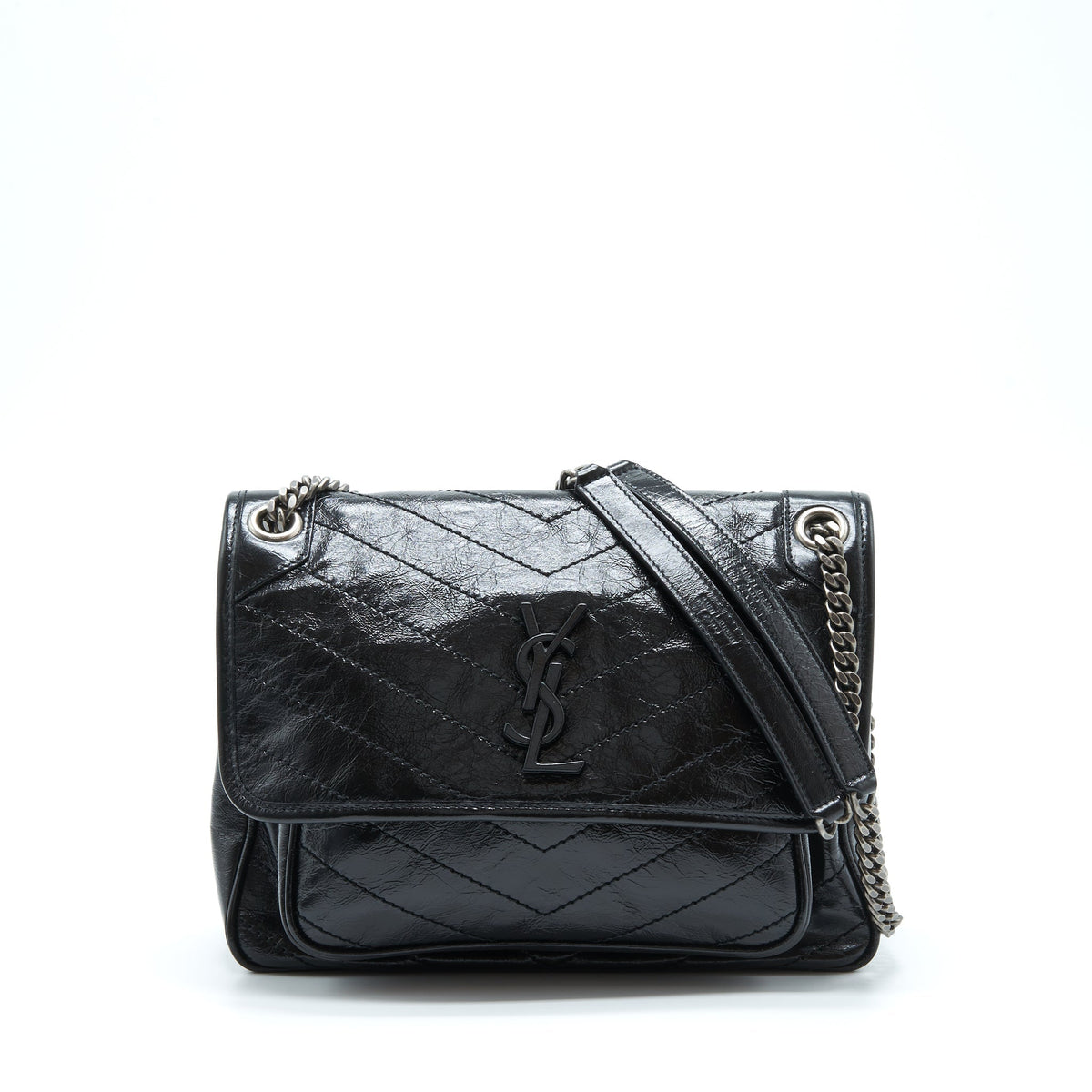 SAINT LAURENT/YSL MEDIUM NIKI BAG CALFSKIN BLACK SHW