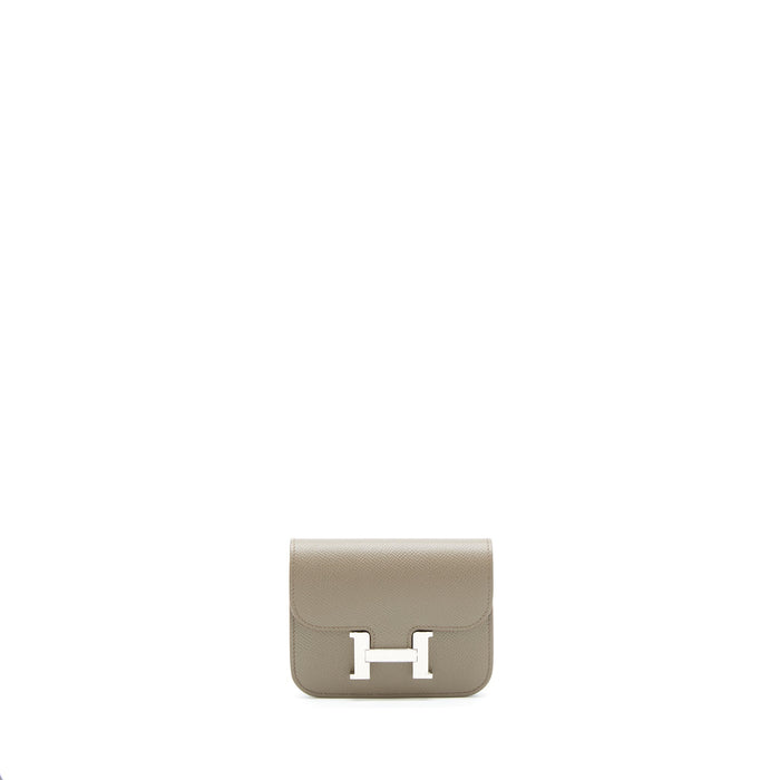 HERMES CONSTANCE SLIM EPSOM LEATHER 8F GRIS ETAIN WITH SHW