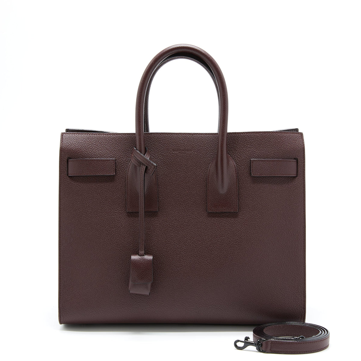 SAINT LAURENT/ YSL SAC DE JOUR CALFSKIN BURGUNDY BLACK HARDWARE