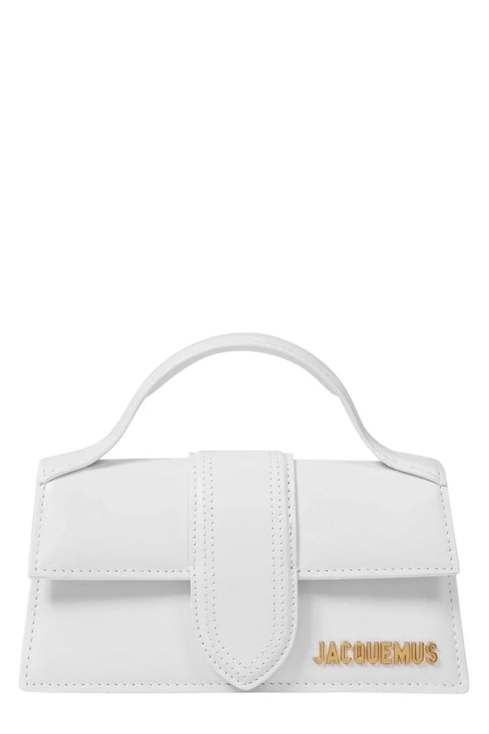 JACQUEMUS LOGO WHITE PLAQUE TOP HANDLE BAG