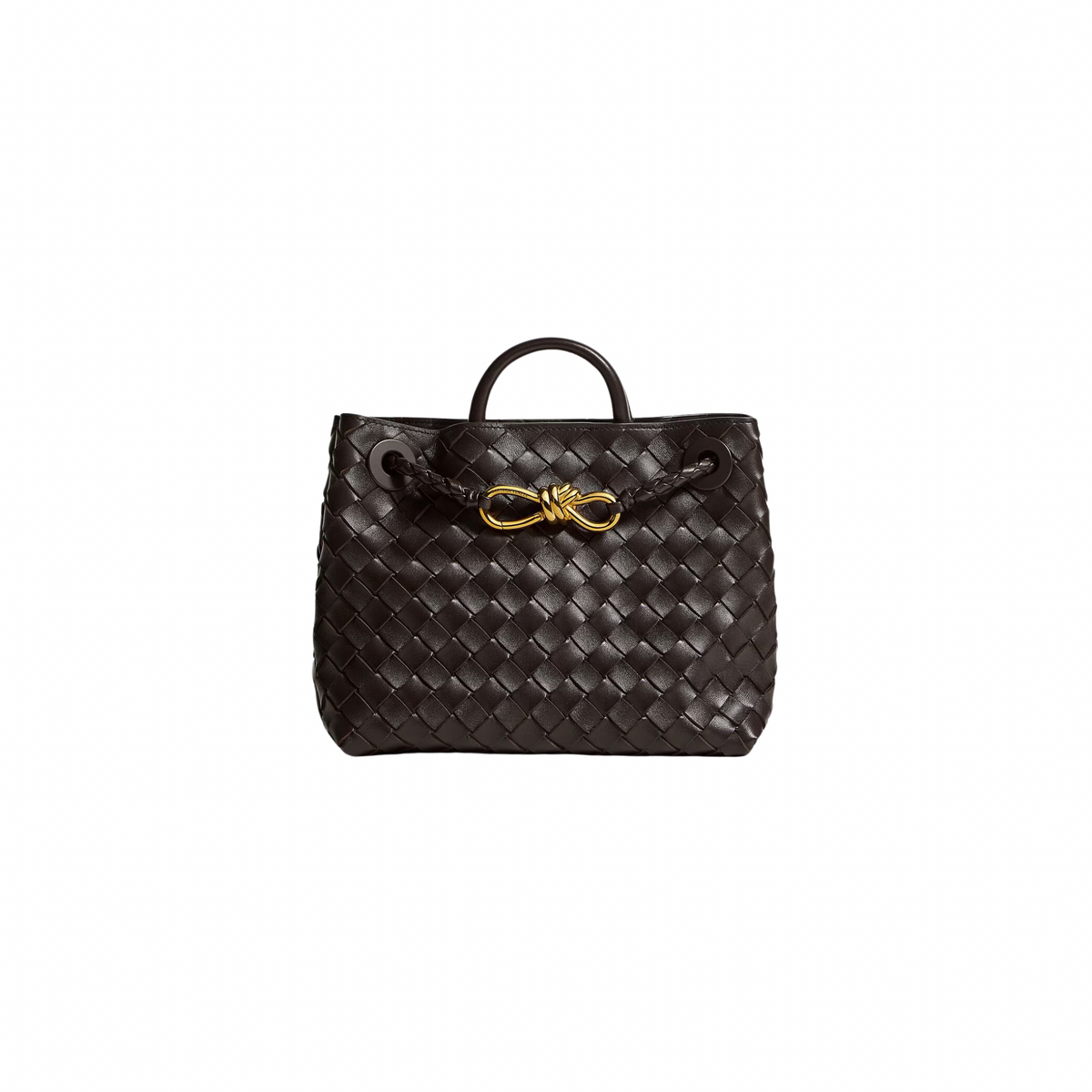 BOTTEGA VENETA SMALL ANDIAMO BAG LAMBSKIN BROWN GHW