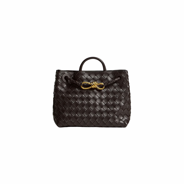 BOTTEGA VENETA SMALL ANDIAMO BAG LAMBSKIN BROWN GHW