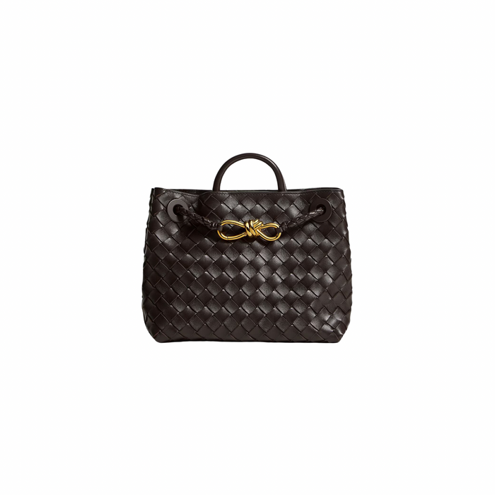BOTTEGA VENETA SMALL ANDIAMO BAG LAMBSKIN BROWN GHW