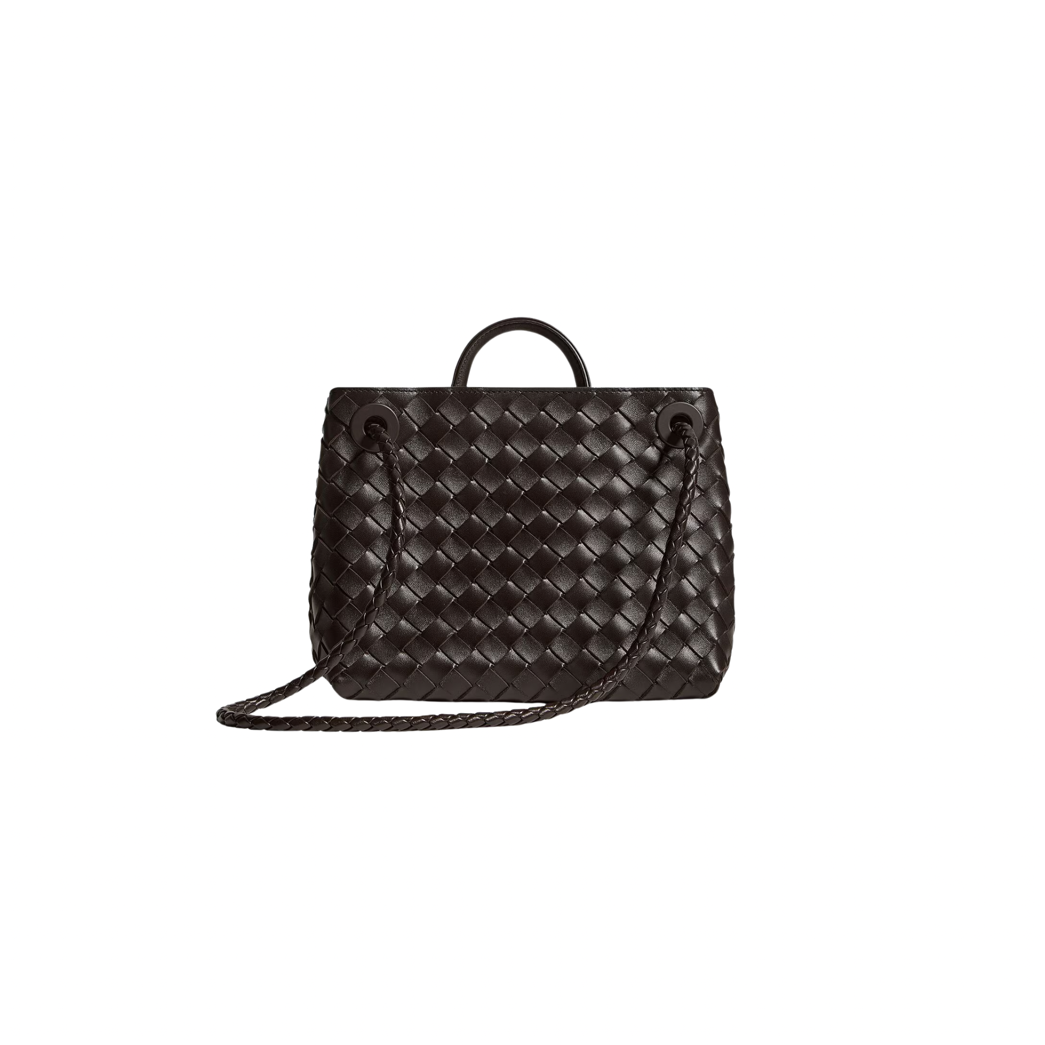 BOTTEGA VENETA SMALL ANDIAMO BAG LAMBSKIN BROWN GHW