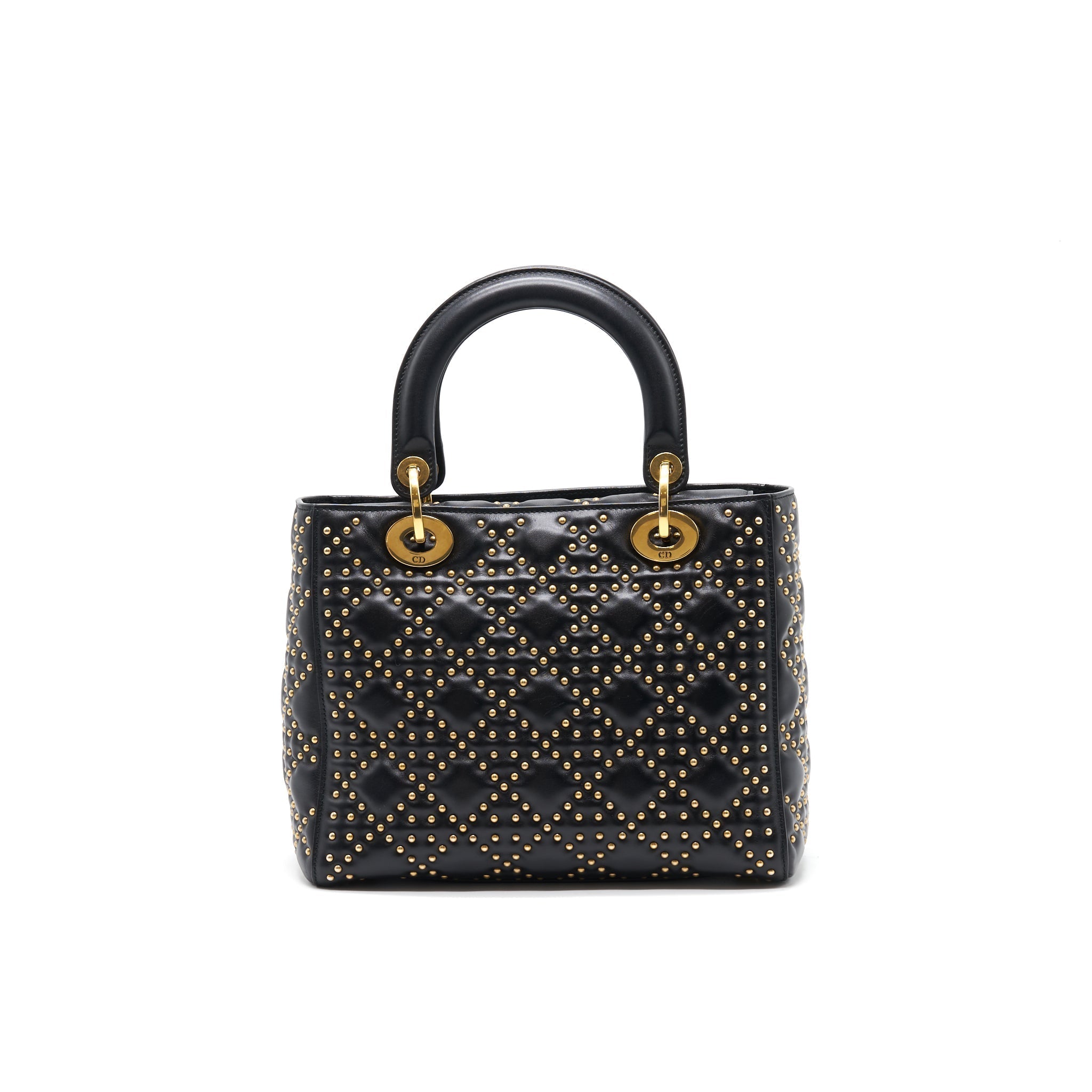 DIOR SUPPLE LADY DIOR STUDDED TOTE BAG