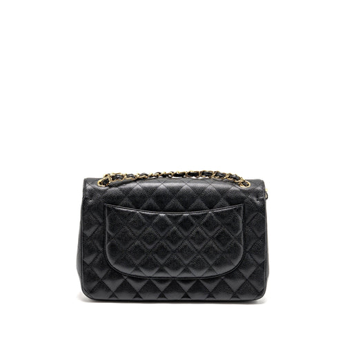 CHANEL JUMBO CLASSIC DOUBLE FLAP BAG CAVIAR BLACK GHW