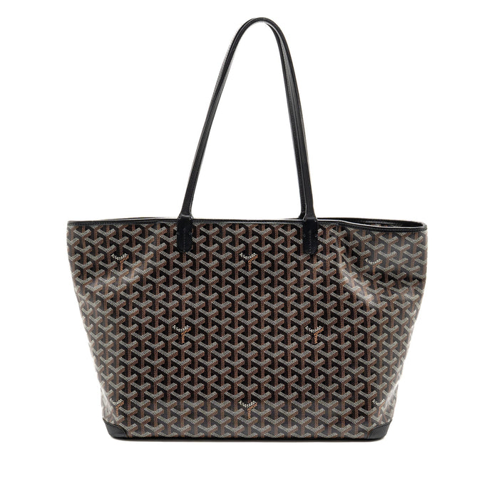 GOYARD ARTOIS BAG PM GOYARDINE CANVAS/CHEVROCHES CALFSKIN BLACK SHW