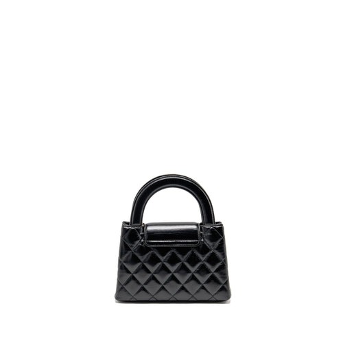 CHANEL MINI KELLY SHOPPING TOTE BAG CALFSKIN BLACK GHW (MICROCHIP)