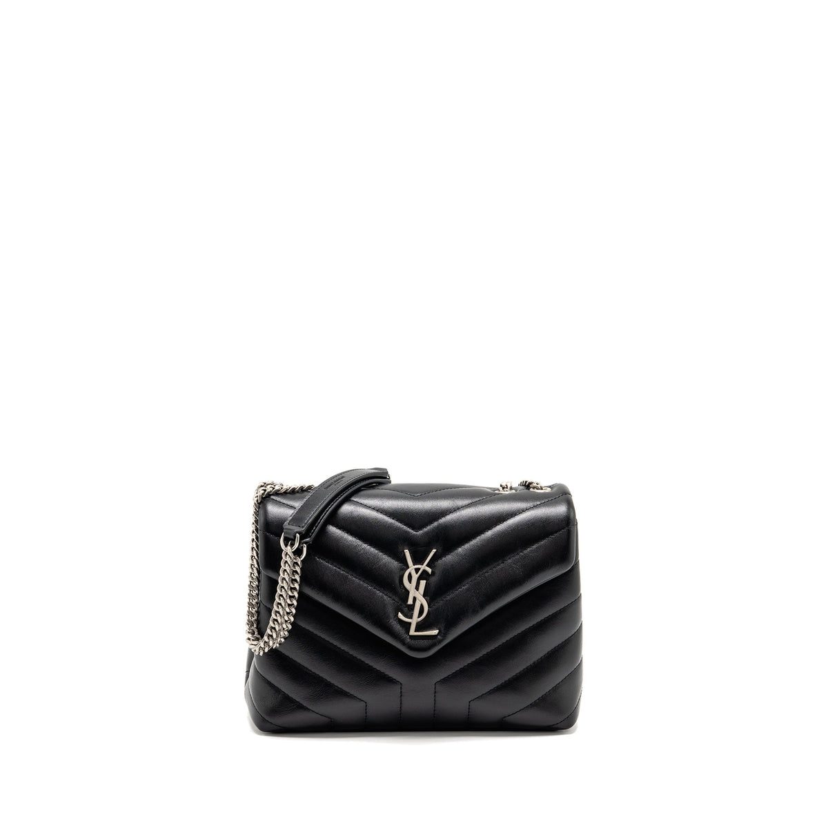 SAINT LAURENT/YSL SMALL LOULOU BAG CALFSKIN BLACK SHW