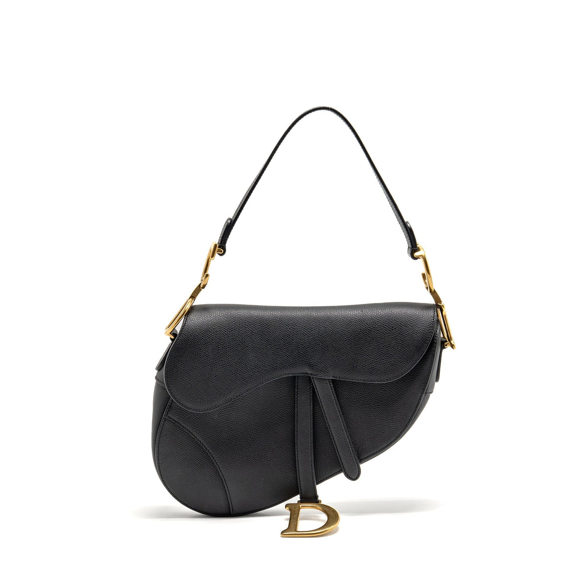DIOR MEDIUM SADDLE BAG CALFSKIN BLACK GHW