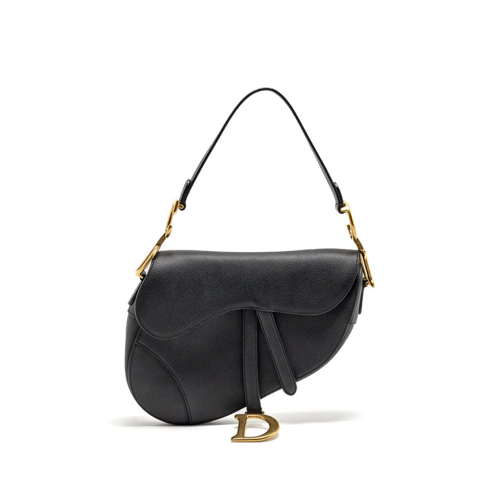 DIOR MEDIUM SADDLE BAG CALFSKIN BLACK GHW