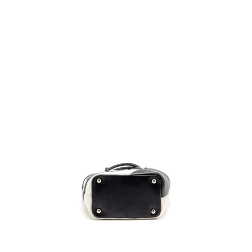 CHANEL SMALL CAMBON LIGNE SHOPPING TOTE BAG CALFSKIN BLACK/WHITE SHW