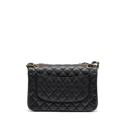 CHANEL JUMBO CLASSIC DOUBLE FLAP BAG CAVIAR BLACK GHW