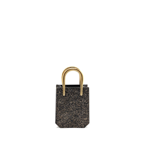 BVLGARI SERPENTINE MINI TOTE BAG CRYSTAL SPARKLE CALFSKIN ANTIQUE BRONZE/GOLD GHW
