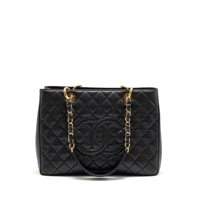 CHANEL GRAND SHOPPING TOTE BAG CAVIAR BLACK GHW